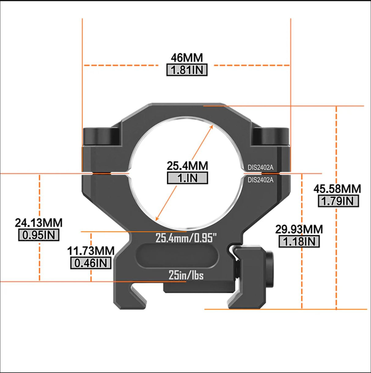 1-inch Pre-lapped Precision Scope Rings T6061 Aluminum