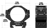 34MM Pre-lapped Precision Scope Rings T6061 Aluminum