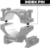 30MM Premium 7075 Precision Scope Rings Pre-Lapped with Index Pins