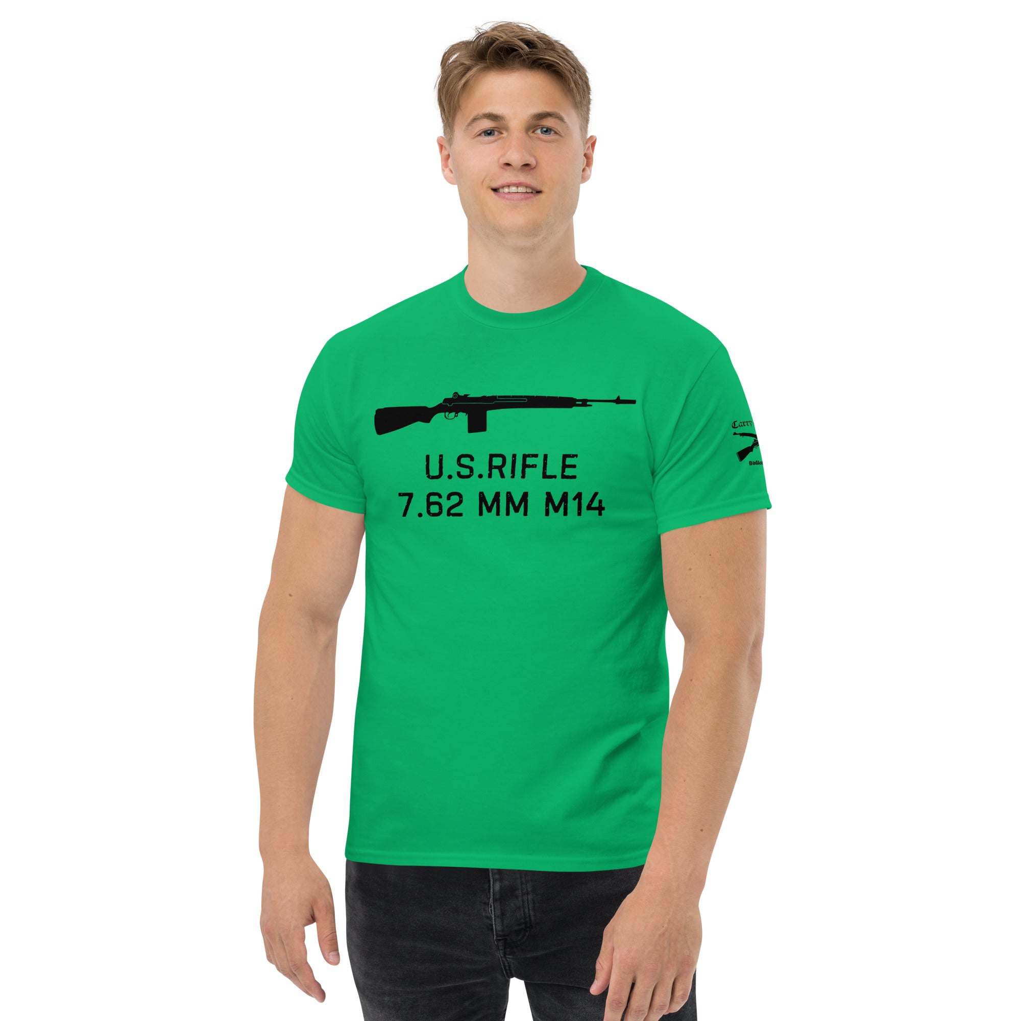 U.S. Rifle 7.62 MM M14 cotton T shirt dark font BadAce Tactical